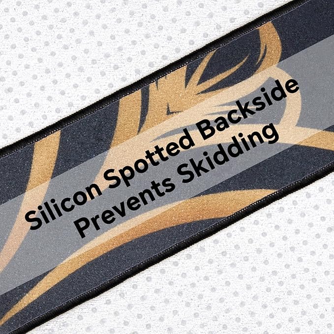 Colorful Star Large Yoga Towel with Corner Pockets, Non Slip Grip Dots Sweat Absorbent Hot Yoga Mat Towels, Yoga Blankets with Travel Bag, Mat Cover for Workout, Gym, Fitness - 74"x26", Gold Mandala