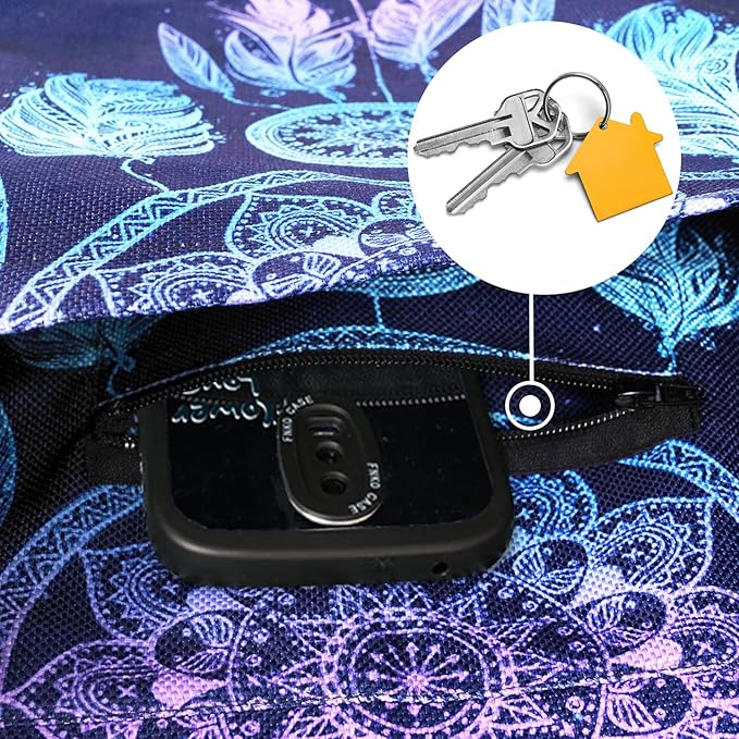 Fashion Printed Yoga Mat Bag with Large Side Pocket & Zipper Pocket Long Tote Yoga Bag Fit Most Size Mats - Holds More Yoga Accessories