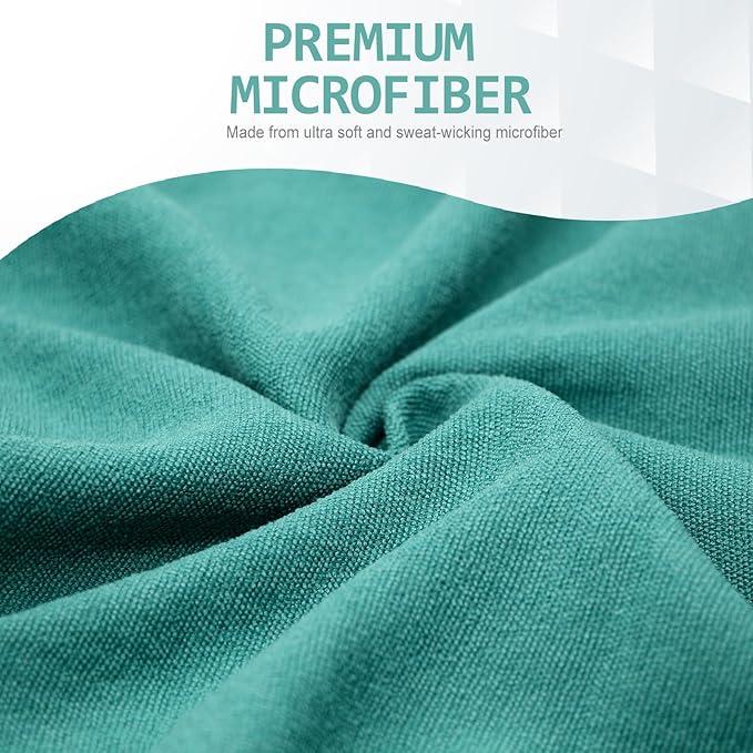 Eunzel Hot Yoga Towel - Microfiber Non Slip Yoga Mat Towel with Grip Dot Sweat Absorbent Towel for Hot Yoga, Pilates and Fitness 72" x 24", Dark Cyan/Orange