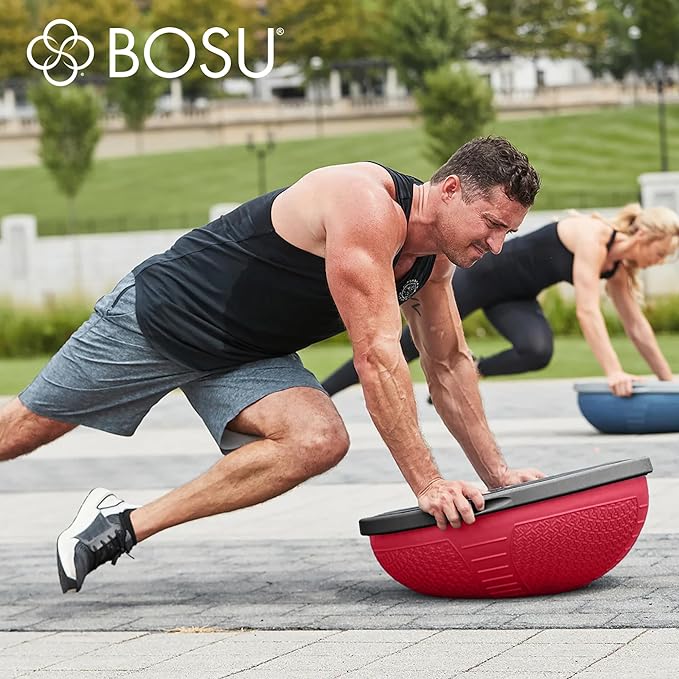 Bosu Half Ball Home Balance Exercise Trainer for Strength and Flexibility Workouts with Built to Last Burst Resistant Material and Hand Pump
