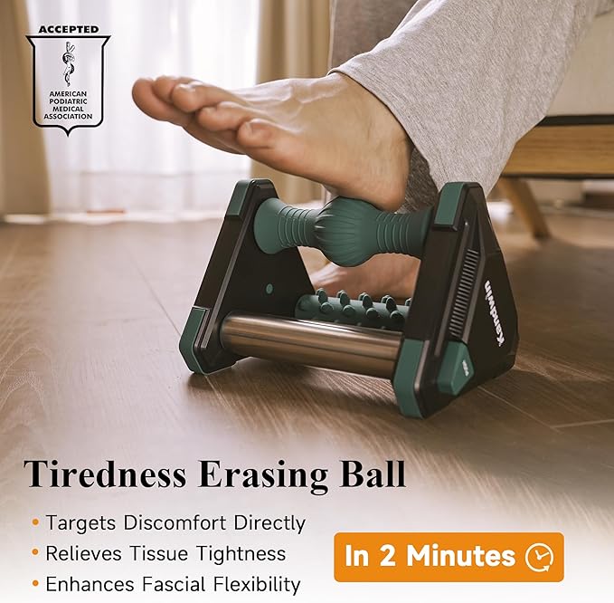 Icing Plantar Fasciitis Relief in Seconds, Foot Massager for Circulation and Pain Relief, Reflexology Massage Tools with Ice Pack, Foot Roller for Neuropathy Pain Relief, Foot Health, Green