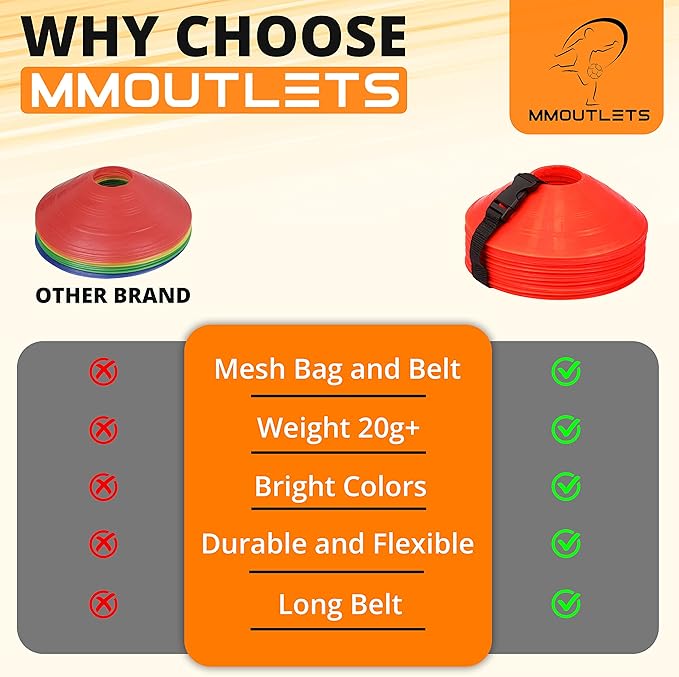 75/50/25 Pack, Pro-Grade Soccer Training Cones Set, Durable Agility Soccer Cones with Carry Bag & Strap Holder Ideal for Sports Training, Football, Soccer, Basketball- Trusted by Coaches & Athletes