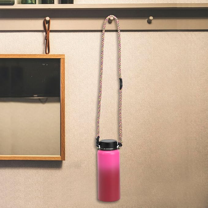 Wongeto Paracord Handle Carrier Holder with Shoulder Strap,Compatible with Hydro Flask Wide Mouth Water Bottles