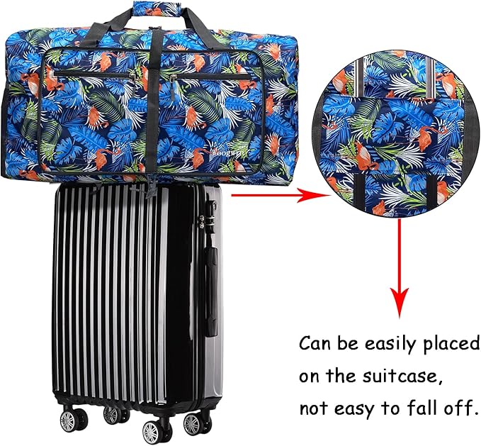 Woogwin Travel Duffel Bag Large Foldable Waterproof Overnight Bag for Beach Swim Bags Pool Sports Gym