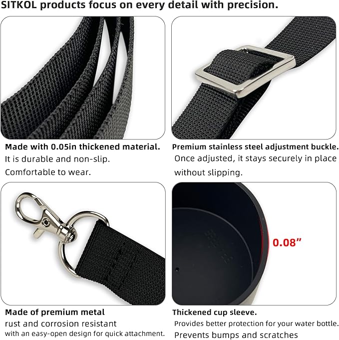 Silicone Boot Set for Owala Water Bottle 24 oz, 32 oz, 40 oz - Includes Non-Slip Sleeve, Shoulder Strap & Handle Strap, Perfect Owala Accessories, Fits Owala Tumbler, Owala FreeSip, Candy Coated