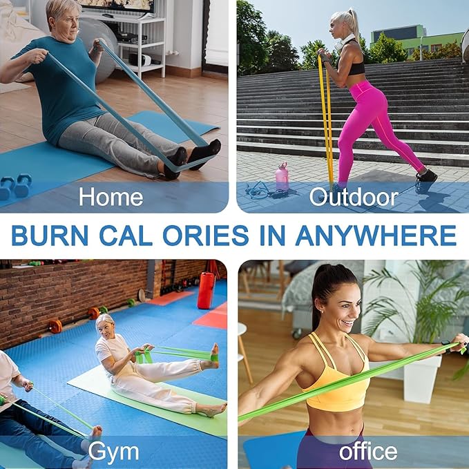 5 Pcs Professional Resistance Bands. Latex-Free, Elastic Band, Work Out Bands, Stretch Bands for Working Out Women or Men, Exercise Bands Set for Physical Therapy, Yoga, Pilates