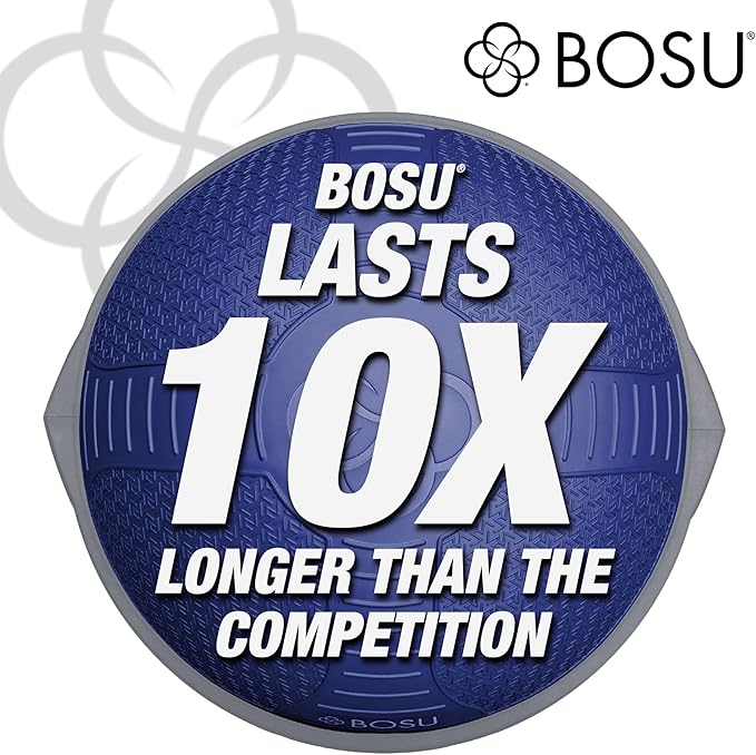 Bosu Half Ball Home Balance Exercise Trainer for Strength and Flexibility Workouts with Built to Last Burst Resistant Material and Hand Pump