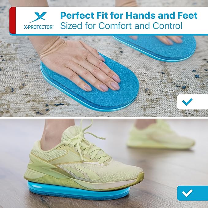 X-Protector Sliders for Working Out - 2 PCS - Double-Sided Exercise Sliders for Hard & Carpeted Floors - Gliders for Exercising - Premium Workout Sliders - Core Sliders for Any Surfaces! (2025)