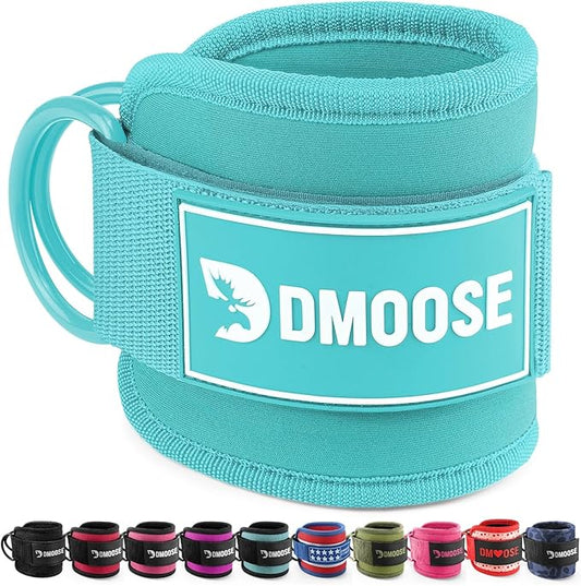 DMoose Ankle Strap for Cable Machine - One Size Fit with Premium Padding, Workout Kickback Ankle Cuffs, Ankle Bands for Working Out, Booty Workouts, Leg Extension, Hip Abductors & Lower Body Exercises