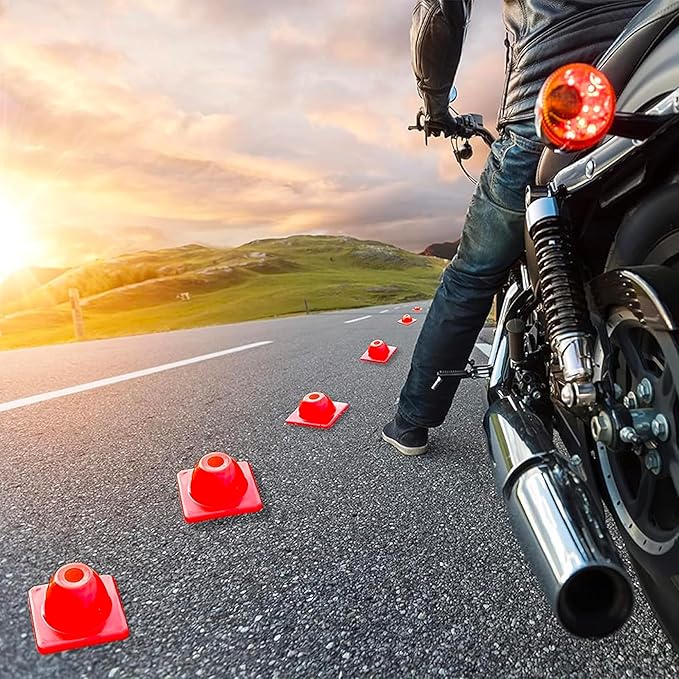 2 inches Heavy Duty Agility Training Cones for Sports & Kids Coaching, Field Markers for Motorcycle, Bikes, Traffic, Basketball, Soccer Drills, Durable, Multipurpose, Adjustable