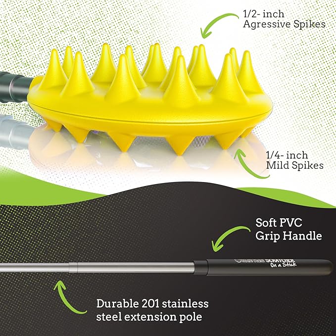 Cactus Scratcher Extendable Telescopic Back Scratcher - Extends 25" Long Double Sided Retractable Scratching Tool for Hand, Neck, Head, and Body - Universal Gift for Family, Pets, and Friends, Yellow