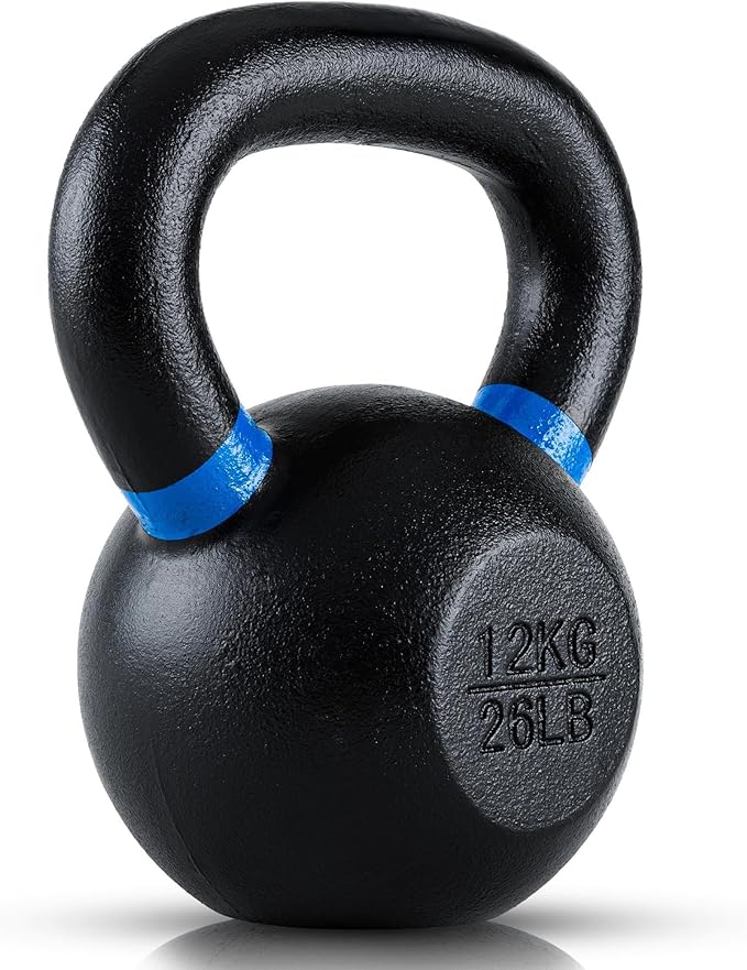 Rage Fitness Single Cast Iron Kettlebell | Powder Coated - Wide Handle Weights for Core & Glute Workouts; Swings, Squats, Deadlifts; Strength, Endurance & Flexibility for Men & Women