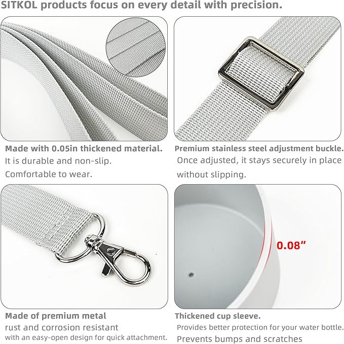 Silicone Boot Set for Owala Water Bottle 24 oz, 32 oz, 40 oz - Includes Non-Slip Sleeve, Shoulder Strap & Handle Strap, Perfect Owala Accessories, Fits Owala Tumbler, Owala FreeSip, Candy Coated