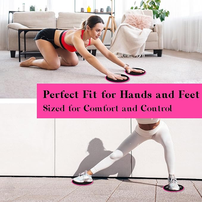 ZILLEEN Exercise Sliders for Working Out Fitness Discs for Pilates Women Men, 2 Pack
