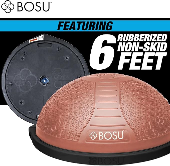 Bosu Half Ball Home Balance Exercise Trainer for Strength and Flexibility Workouts with Built to Last Burst Resistant Material and Hand Pump