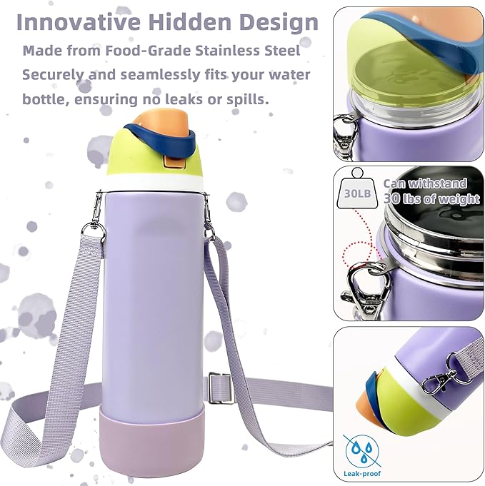 Silicone Boot Set for Owala Water Bottle 24 oz, 32 oz, 40 oz - Includes Non-Slip Sleeve, Shoulder Strap & Handle Strap, Perfect Owala Accessories, Fits Owala Tumbler, Owala FreeSip, Candy Coated