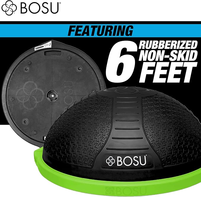 Bosu Half Ball Home Balance Exercise Trainer for Strength and Flexibility Workouts with Built to Last Burst Resistant Material and Hand Pump