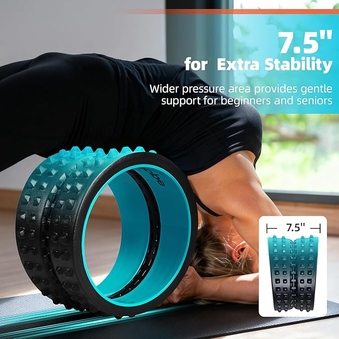 Back Roller for Back Pain Reliefn & Stretching, Deep Tissue Massage Roller Supports Up to 530 lbs / 240 kg, 5.5''-7.5'' Curved Foam Roller for Home Stretching & Physical Therapy