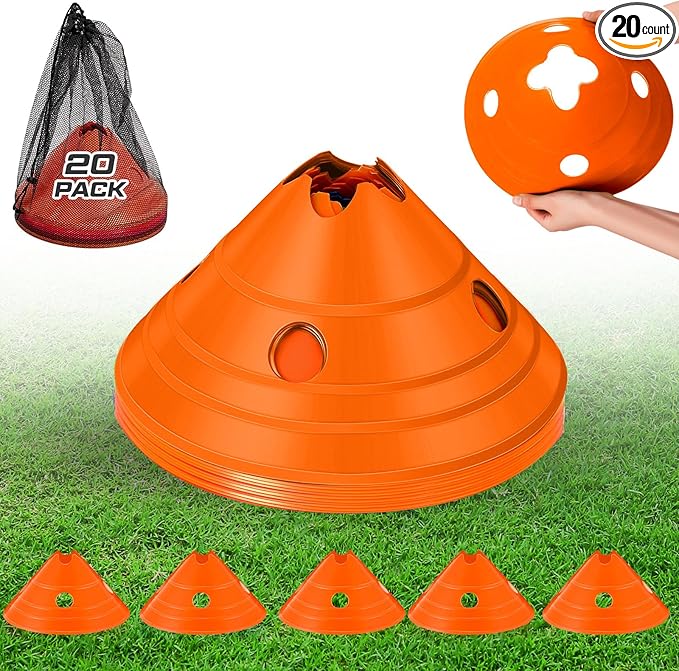 ShinyRelief Jumbo Disc Cones Jumbo Soccer Cones with Mesh Bag Giant Large Agility for Soccer Training Adult Sports