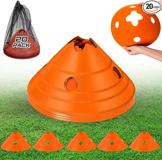 ShinyRelief Jumbo Disc Cones Jumbo Soccer Cones with Mesh Bag Giant Large Agility for Soccer Training Adult Sports