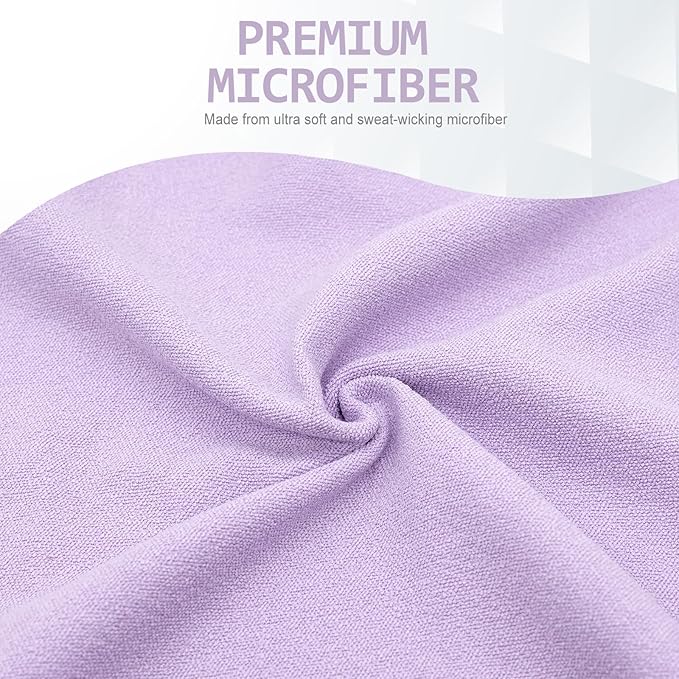 Eunzel Hot Yoga Towel - Microfiber Non Slip Yoga Mat Towel with Grip Dot Sweat Absorbent Towel for Hot Yoga, Pilates and Fitness 72" x 24", Taro Purple/Yellow