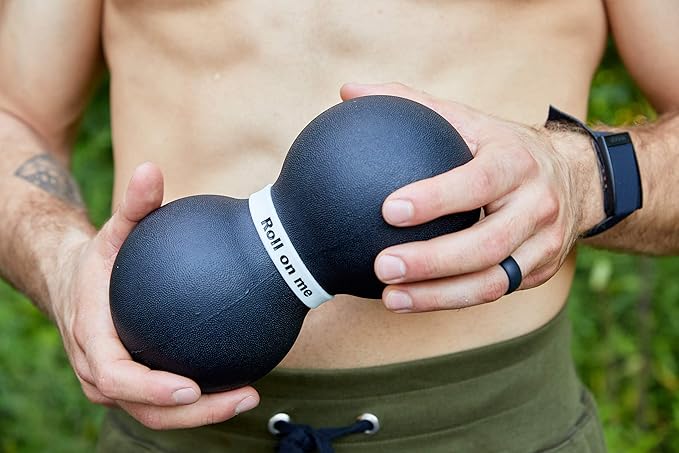 Roller Fitness Infinity Roller, Peanut Foam Roller, Large 8-Inch Double Massage Ball Exercise Roller (Black - Firm)