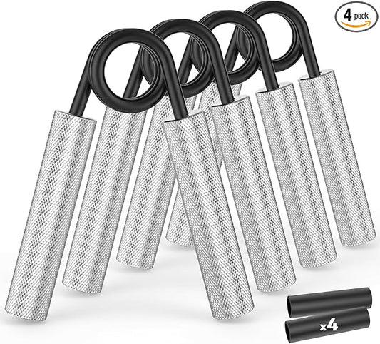 Grip Strength Trainer 4 Pack,50LB-200LB Metal Hand Grip Strengthener,Non-Slip Heavy-Duty Forearm Exerciser,Hand Gripper for Muscle Building and Hand Rehabilitation Exercising