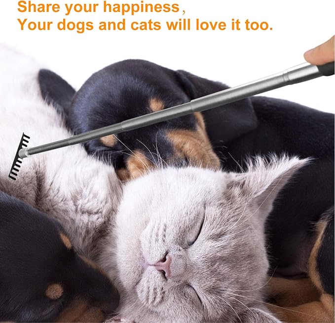 Oversized Portable Extendable Back Scratcher, Upgraded Metal Stainless Steel Telescoping Back Scratcher Tool with Canvas Carrying Bag