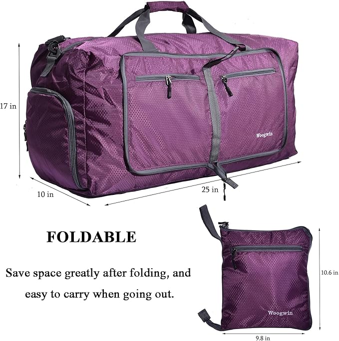Woogwin Travel Duffel Bag Large Foldable Waterproof Overnight Bag for Beach Swim Bags Pool Sports Gym