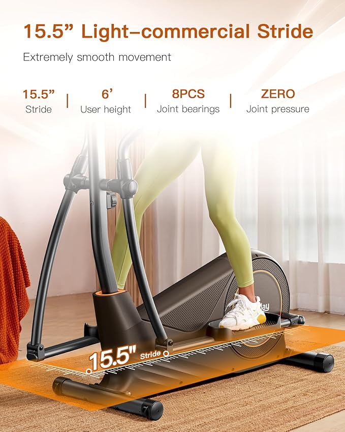 Niceday Elliptical Exercise Machine, Elliptical Machine for Home, Magnetic Elliptical Trainer with 15.5IN-19IN Stride, 16 Resistance Levels, 400LBS Loading Capacity, Support Kinomap APP
