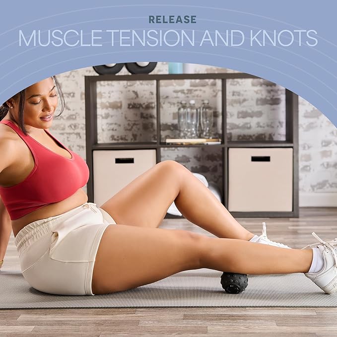 Lifepro 4-Speed Vibrating Massage Ball - Peanut Massager and Vibrating Foam Roller for Fitness, Mobility, and Relaxation - Compact and Portable Design