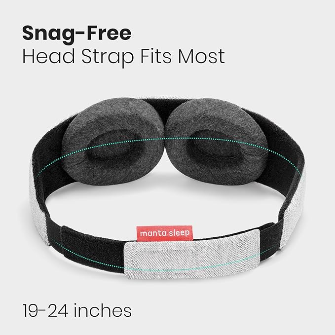 Manta Sleep Mask - 100% Light Blocking, Adjustable Sleeping Mask with Detachable Eye Cups, Ultra Comfortable for Women & Men, Zero Pressure on Lashes, Perfect for Travel/Shift Work