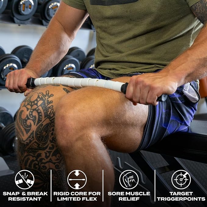 Nine 4 Nine Massage Stick - A Handheld Spindle Massage Stick - Full Body Muscle Recovery & Myofascial Release (24" Massage Pin (Stiff))