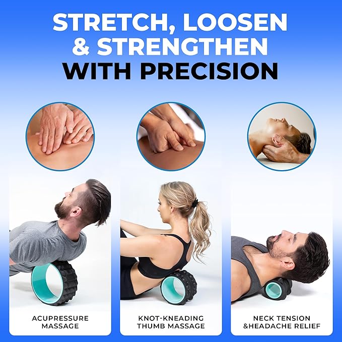 Chirp Wheel XR 3-Pack - 10” Acupressure, 6” Knot-Kneading Thumb, 4” Neck & Headache Relief, High Density Foam Massage Roller Set for Deep Tissue Back Roller & Muscle Therapy, Supports 500lbs, Mint