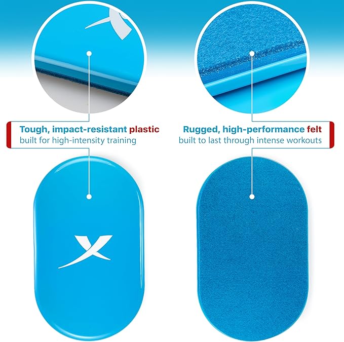 X-Protector Sliders for Working Out - 2 PCS - Double-Sided Exercise Sliders for Hard & Carpeted Floors - Gliders for Exercising - Premium Workout Sliders - Core Sliders for Any Surfaces! (2025)