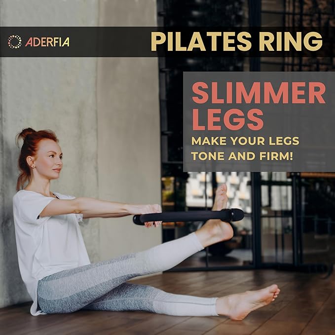 Pilates Ring Circle - 2 Pack |14" Inch Fiberglass Pilates Home Equipment | Comfortable Padded Foam Handles | Ideal for Toning, Inner Thigh and Pelvic Exercises | Use at Home, Gym Classes |