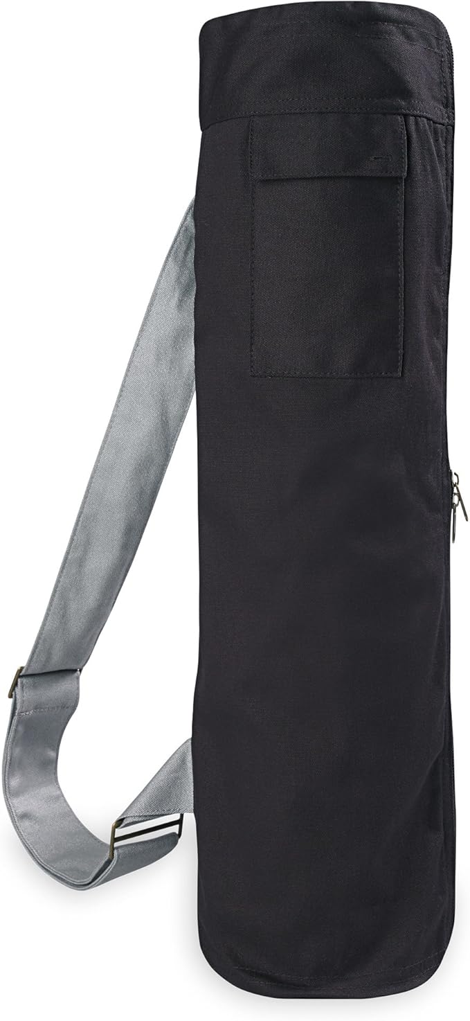 Gaiam Cargo Yoga Mat Bag, Full-Zipper Yoga Mat Carrier with Adjustable Strap, Front & Exterior Phone Pocket with Earbuds Slit, Stylish & Functional Fitness Mat Holder for Women & Men
