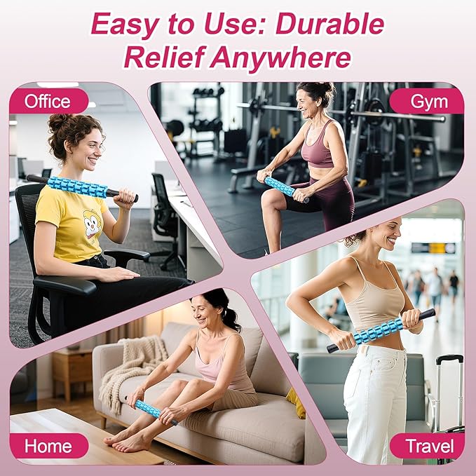 Massage Roller, Muscle Roller Stick, Therapy Roller Stick for Legs, Calf, Thigh, Lipo Roller for Relief Muscles, Deep Tissue Massage Rolling Pin for Trigger Points, Help Sore Muscle Recovery