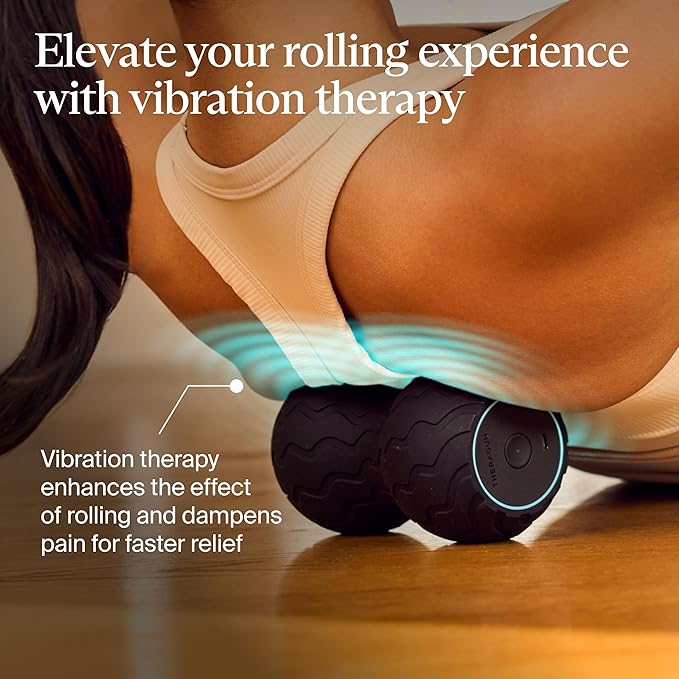TheraGun Therabody WaveDuo - Ergonomically Contoured Foam Roller - Bluetooth Enabled Muscle Roller for Your Back, Neck & Spine with 5 Customizable Vibration Frequencies in Therabody App