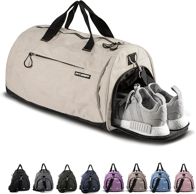 Fitgriff® Gym Bag for Men & Women with Shoe & Wet Compartment - Duffle Bag for Travel, Sports, Fitness & Workout