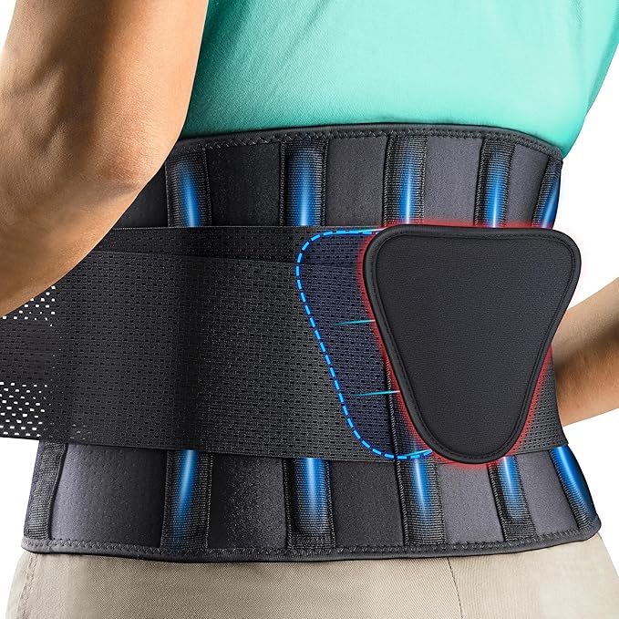 FEATOL Back Brace for Lower Back Pain, Back Support Belt for Women & Men, Breathable Lower Back Brace with Lumbar Pad, Lower Back Pain Relief for Herniated Disc, Sciatica, Scoliosis plus size (Waist