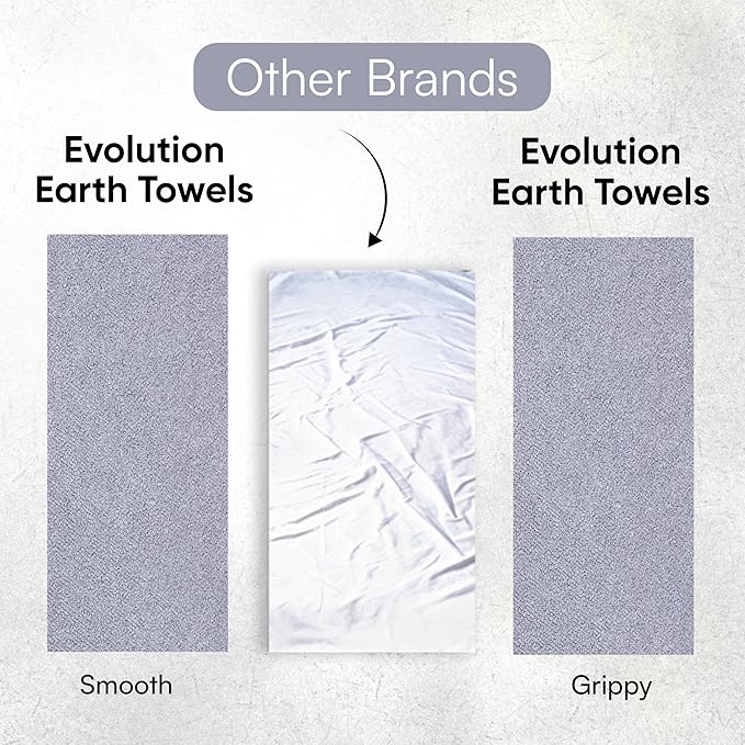 Yoga Mat Towel - Double Sided Microfiber Yoga Towel - Sweat Absorbent Non Slip Hot Yoga Towel - Lightweight, Quick Drying Pilates and Bikram Sweat Towel - 73''L x 26''W, Fog Gray