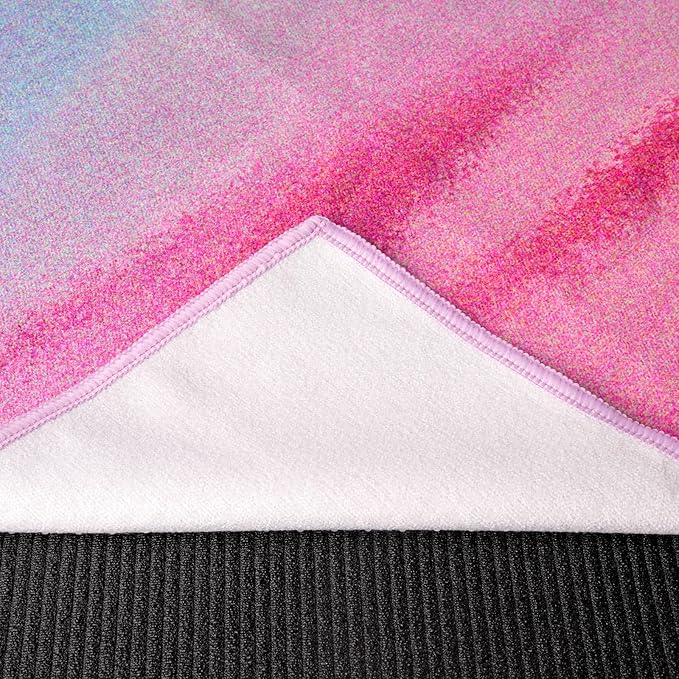 Hot Yoga Towel, Non Slip Yoga Mat Towel Sweat Absorbent Printed Yoga Towel with Grip Dots for Hot Yoga, Pilates and Workout 72"x 24", Sunset