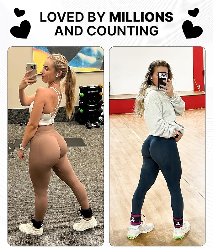 DMoose Ankle Strap for Cable Machine - One Size Fit with Premium Padding, Workout Kickback Ankle Cuffs, Ankle Bands for Working Out, Booty Workouts, Leg Extension, Hip Abductors & Lower Body Exercises