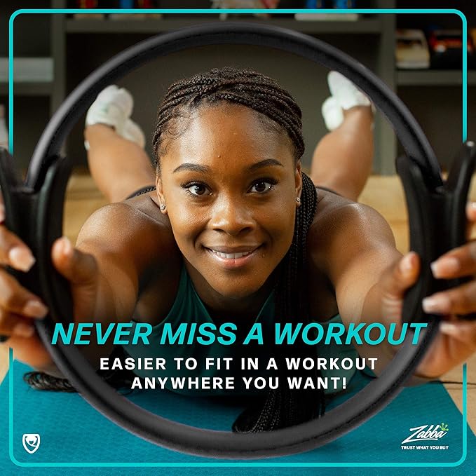 URBNFit Pilates Ring - 12" Magic Circle w/Dual Grip, Foam Pads for Inner Thigh Workout, Toning, Fitness & Pelvic Floor Exercise - Yoga Rings w/Bonus Exercise Guide