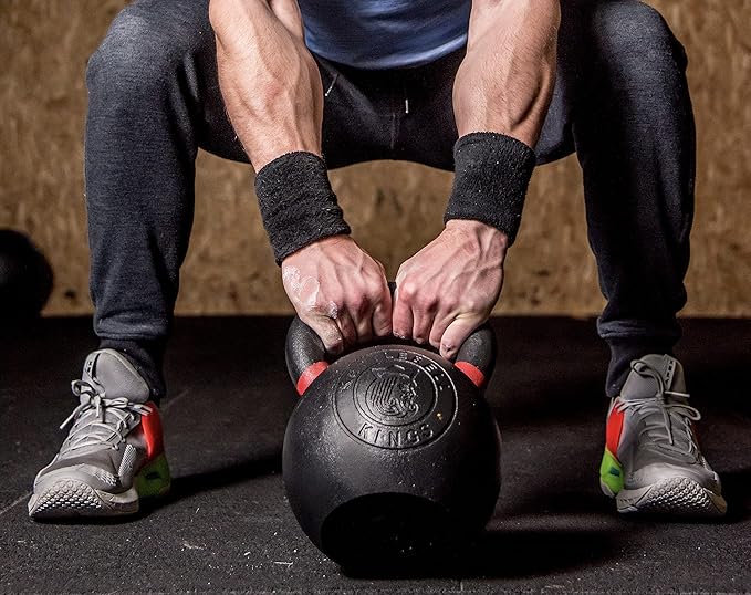 Kettlebell Kings Powder Coated Kettlebell Weights 5-90 LB | Workout Gym Equipment & Strength training sets for Women & Men | Durable Coating for Grip Strength, Rust Prevention