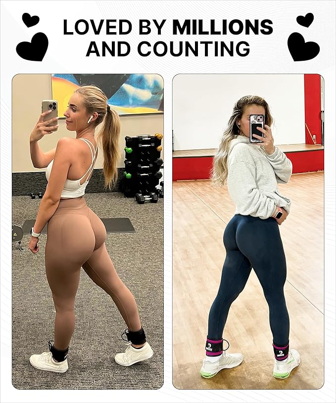 DMoose Ankle Strap for Cable Machine - One Size Fit with Premium Padding, Workout Kickback Ankle Cuffs, Ankle Bands for Working Out, Booty Workouts, Leg Extension, Hip Abductors & Lower Body Exercises