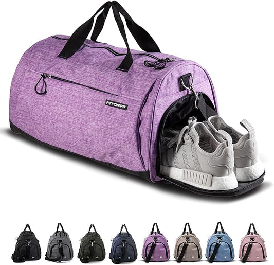 Fitgriff® Gym Bag for Men & Women with Shoe & Wet Compartment - Duffle Bag for Travel, Sports, Fitness & Workout