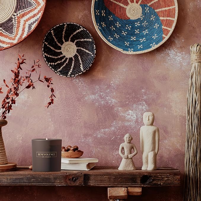 Benevolence LA Eucalyptus & Chamomile Scented Candle | Soy Candles, Black Candle for Home | Gifts for Women and Men | Home Fragrance | Aromatherapy | 8oz, 45 Hour Burn