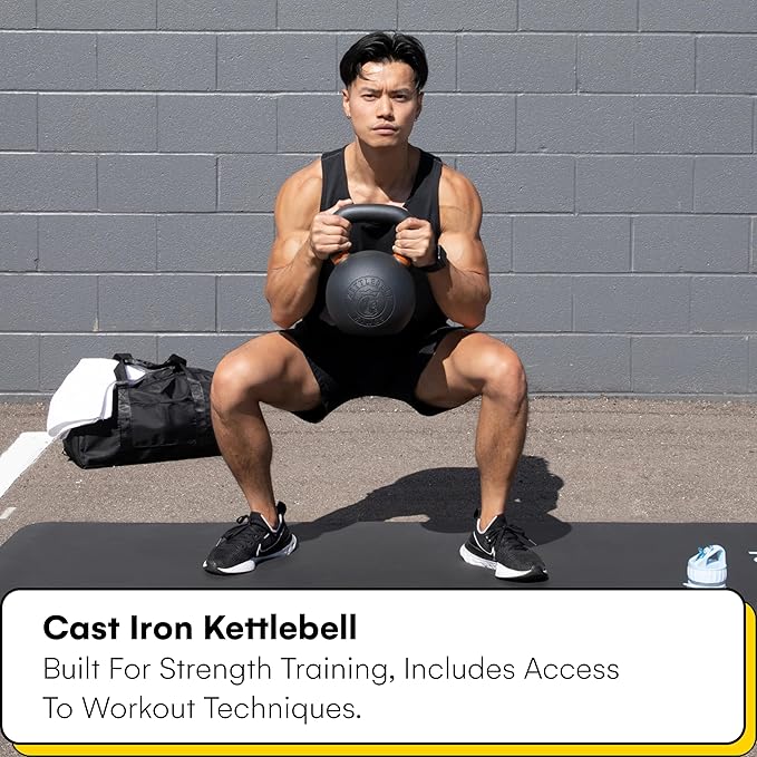 Kettlebell Kings Powder Coated Kettlebell Weights 5-90 LB | Workout Gym Equipment & Strength training sets for Women & Men | Durable Coating for Grip Strength, Rust Prevention